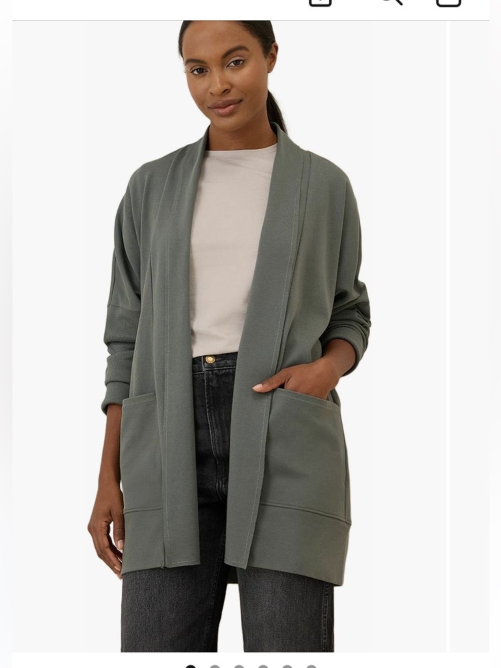 NWOT Pact Sustainable Organic Cotton Airplane Wrap Cozy Soft Cardigan Layering
